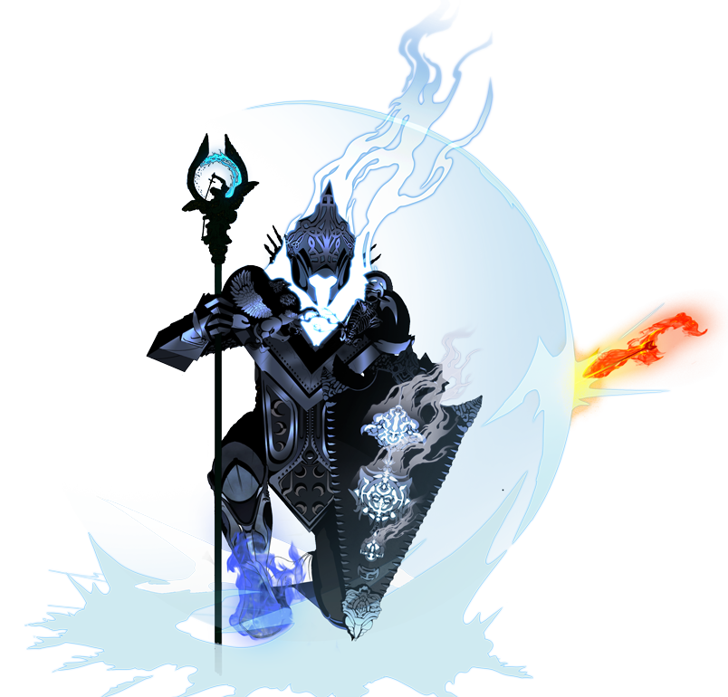 illustration de chevalier accroupi